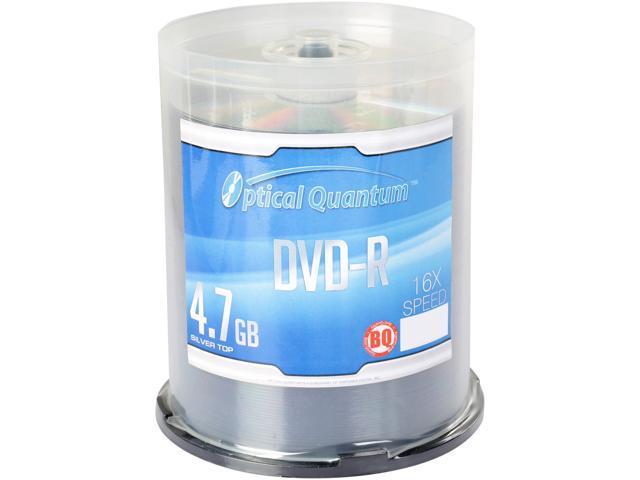 Optical Quantum 4.7GB 16X DVD-R 100 Packs Spindle Silver Top Disc Model OQBQDMR16ST