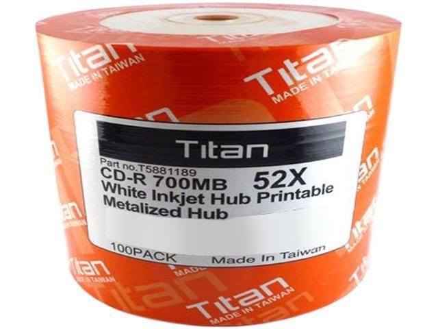 Titan 700MB 52X CD R White Inkjet Hub Printable 100 Packs Disc Model Titan 700MB 52X CD R White Inkjet Hub Printable 100 Packs Disc Model