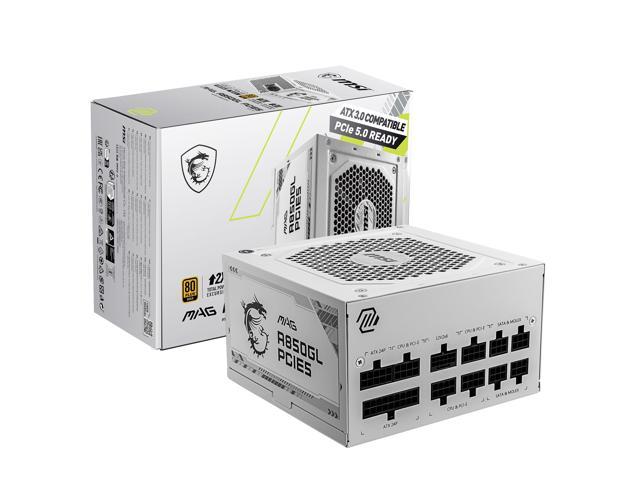 MSI - MAG A850GL PCIE 5.0 WHITE, 80 GOLD Fully Modular Gaming PSU 