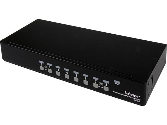 StarTech.com SV831DUSB 8 Port 1U Rack Mount USB PS/2 KVM Switch with OSD