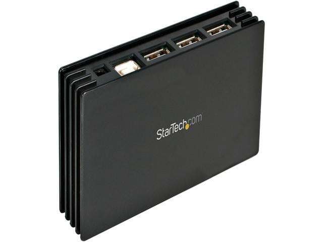 StarTech.com ST7202USB 7 Port Compact Black USB 2.0 Hub - 7-Port USB Hub - Portable USB 2.0 Hub - Includes Optional Power Adapter
