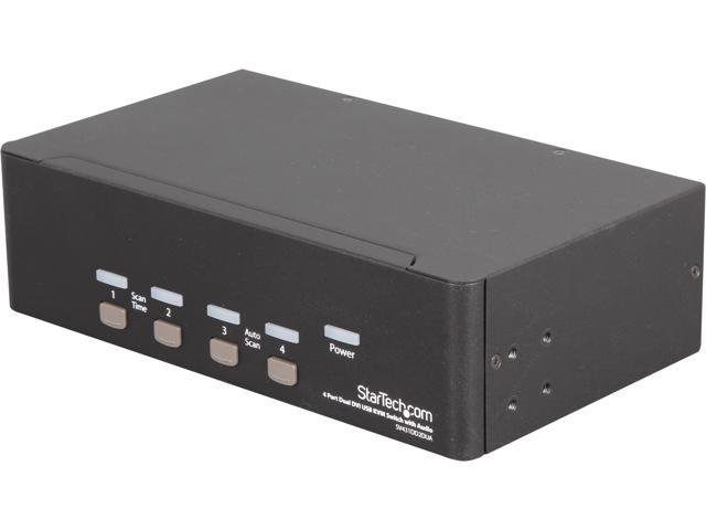 StarTech.com SV431DD2DUA 4-Port Dual KVM Switch with Audio for DVI Computers - Built-in USB Hub