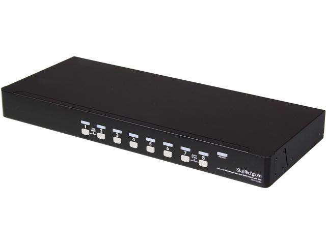 StarTech.com SV831DUSBUK 8 Port 1U Rackmount USB KVM Switch Kit with OSD and Cables - Rack mount KVM - VGA KVM Switch - 8 Port KVM Switch