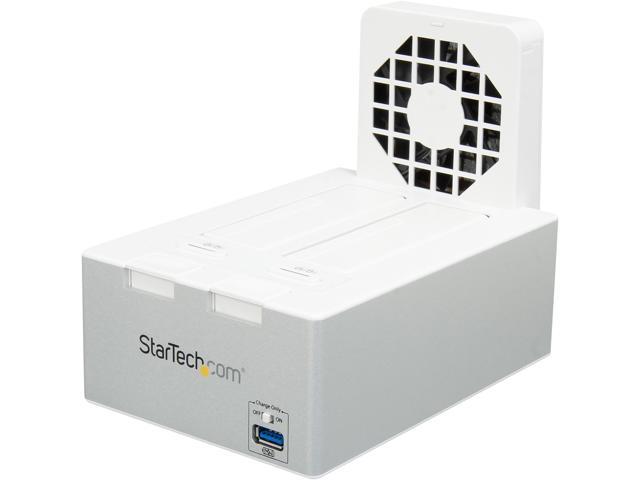 StarTech.com SDOCK2U33HFW 2.5" & 3.5" White SATA USB 3.0 Hard Drive Docking Station w/ integrated Fast Charge USB Hub UASP support and Fan