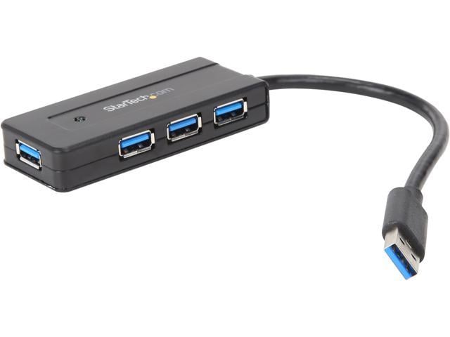 StarTech ST4300MINI 4 Port USB 3.0 Hub - Compact - Includes Power Adapter - Powered USB 3.0 Hub - USB Splitter - Multiple USB Port Extender
