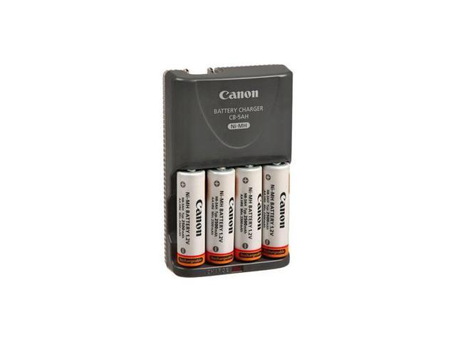 Canon CB-4AH Ni-MH Battery Charger and Four Rechargeable Batteries 