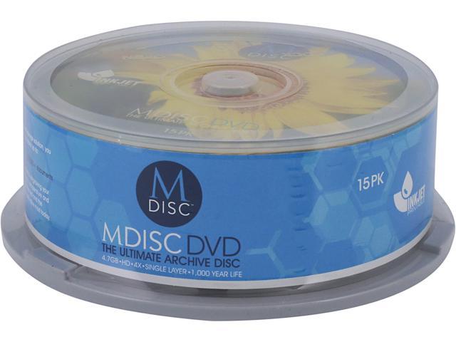MDisc 4.7GB DVD Recordable Media - 15 Pack InkJet Printable  Model MDIJ015C