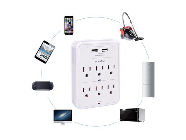 POWRUI 6 Charger USB Wall Charger Surge Protector for sale online 