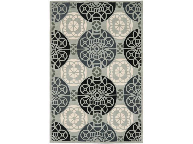 Handmade Marrakesh Grey/ Black New Zealand Wool Rug (6' x 9')