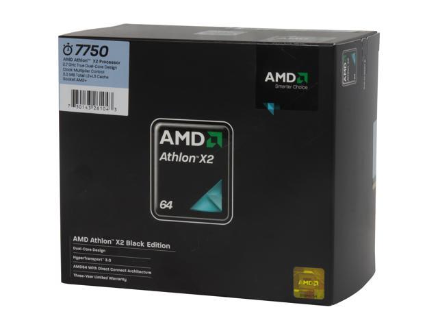 AMD Athlon 64 X2 7750 - Athlon 64 X2 Kuma Dual-Core 2.7 GHz Socket AM2+ 95W black edition Processor - AD775ZWCGHBOX