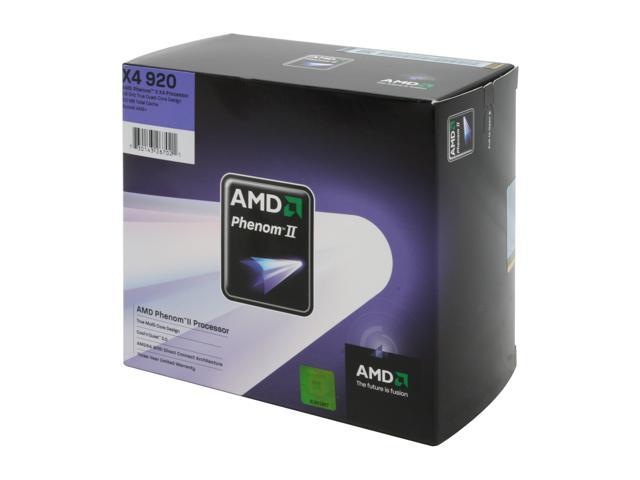 AMD Phenom II X4 920 - Phenom II X4 Quad-Core 2.8 GHz Socket AM2+ 125W Processor - HDX920XCGIBOX