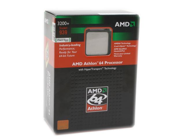 AMD Athlon 64 3200+ - Athlon 64 Venice Single-Core 2.0 GHz Socket 939 Processor - ADA3200BPBOX
