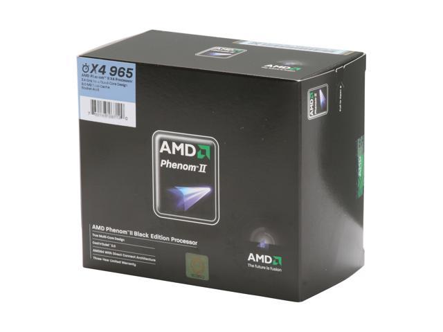AMD Phenom II X4 965 Black Edition - Phenom II X4 Deneb Quad-Core 3.4 GHz Socket AM3 140W Processor - HDZ965FBGIBOX
