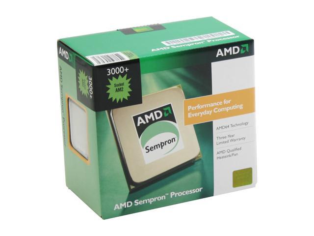AMD Sempron 64 3000+ - Sempron 64 Manila Single-Core 1.6 GHz Socket AM2 Processor - SDA3000CNBOX