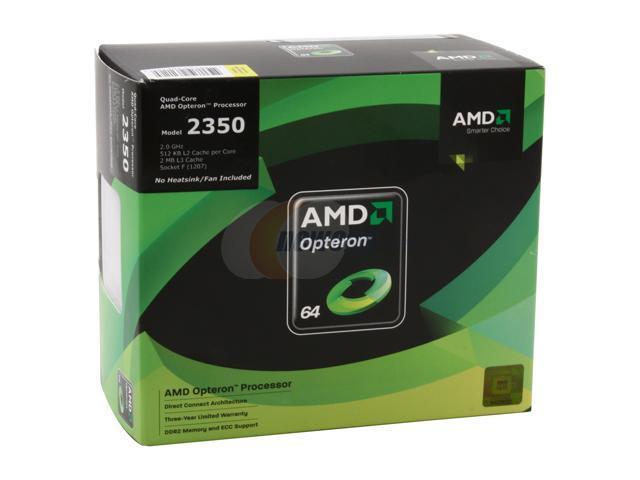 AMD Opteron 2350 Barcelona 2.0 GHz 4 x 512KB L2 Cache 2MB L3 Cache Socket F 75W OS2350WAL4BGHWOF Server Processor