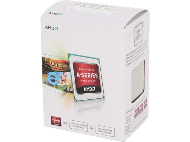 AMD A4-4000 Dual Core Accelerated Processing Unit 3.0GHz, 1MB, Socket FM2, 65W, AD4000OKHLBOX, Virtualization Technology