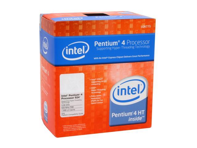 Huiskamer Mm luisteraar Intel Pentium 4 524 - Pentium 4 Prescott Single-Core 3.06 GHz LGA 775  Processor - BX80547PE3066E - Newegg.com