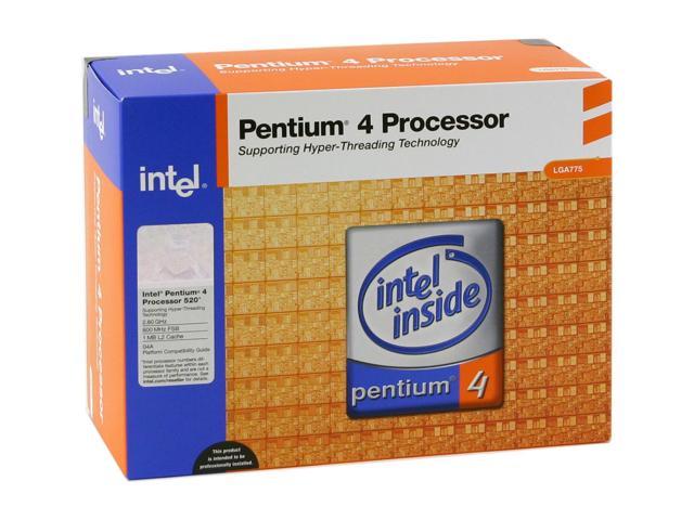 Intel Pentium 4 520 - Pentium 4 Prescott Single-Core 2.8 GHz LGA 775 Processor - BX80547PG2800E