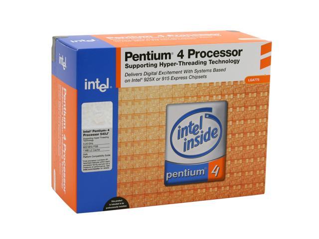 Intel Pentium 4 540J - Pentium 4 Prescott Single-Core 3.2 GHz LGA 775 Processor - BX80547PG3200EJ
