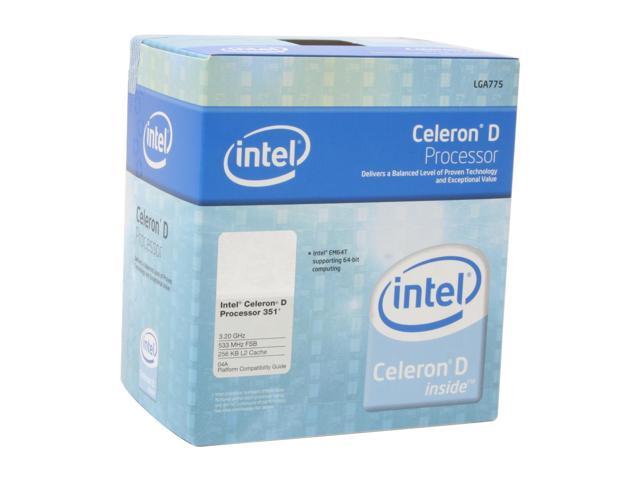 Intel Celeron D 351 - Celeron D Prescott Single-Core 3.2 GHz LGA 775 EM64T Processor - BX80547RE3200CN