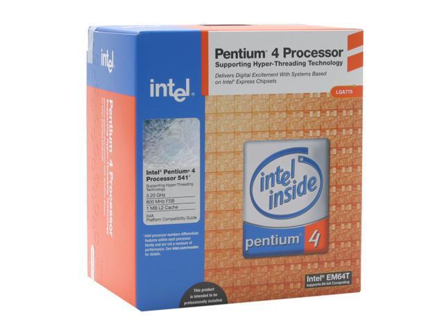 Intel Pentium 4 541 - Pentium 4 Prescott Single-Core 3.2 GHz LGA 775 84W Processor - BX80547PG3200EK