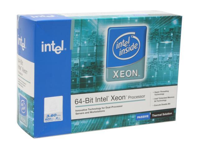 Intel Xeon EM64T 3.6 - Xeon Irwindale Single-Core 3.6 GHz Socket 604 2U Passive Processor - BX80546KG3600FP