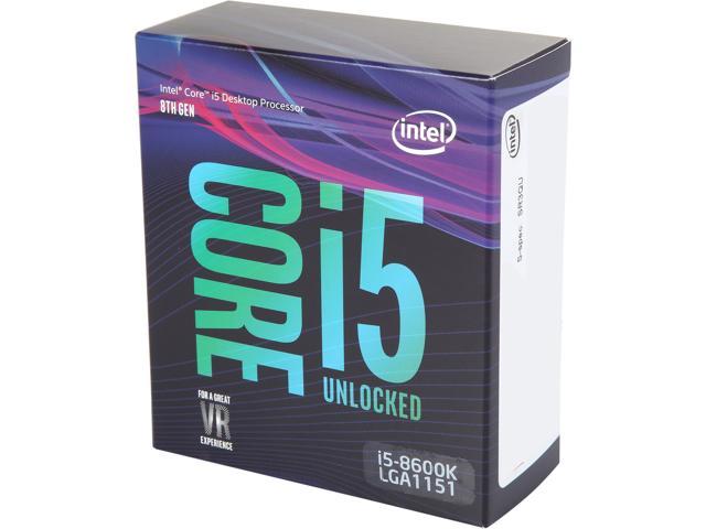 Intel Core i5 8th Gen - Core i5-8600K Coffee Lake 6-Core 3.6 GHz (4.3 GHz Turbo) LGA 1151 (300 Series) 95W BX80684I58600K Desktop Processor Intel UHD Graphics 630