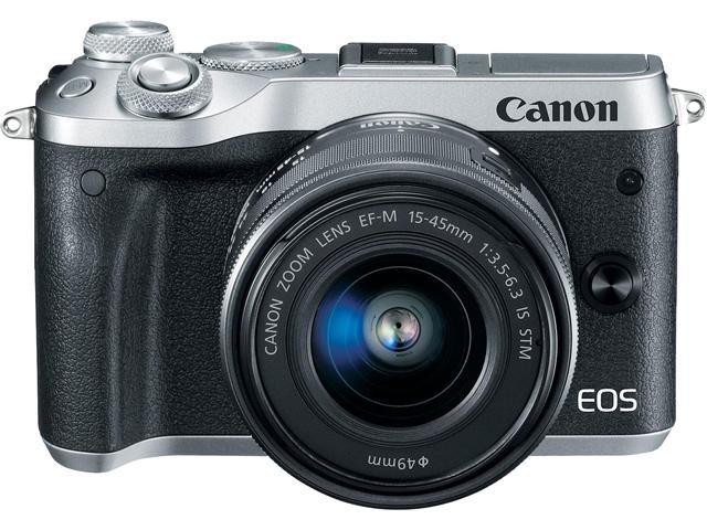 Canon M6 Eos 24 2 Mp Mirrorless Digital Camera With Ef M 15 45mm Is Stm Lens Silver Newegg Com