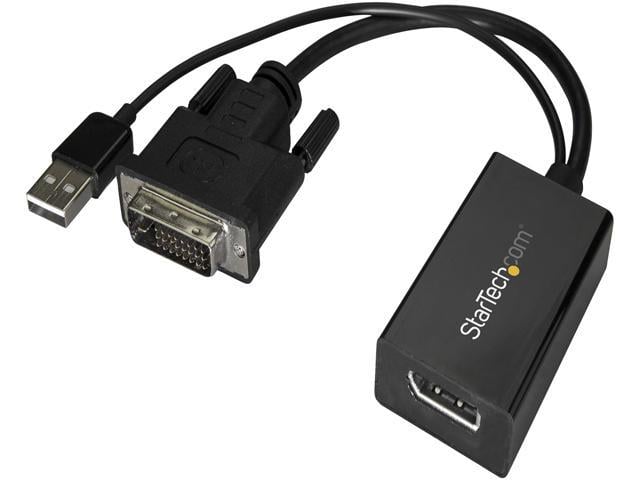 StarTech DVI2DP2 DVI to DisplayPort Adapter - with USB Power - 1920 x 1200 - DVI to DisplayPort Converter - Video Adapter - DVI-D to DP