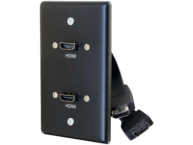 Photo 1 of C2G Dual HDMI Pass Throuigh Single Gang Wall Plate, Black