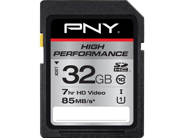 PNY 32GB High Performance SDHC UHS-I/U1 Class 10 Memory Card, Speed Up to 85MB/s (P-SDHC32GU185-GE)