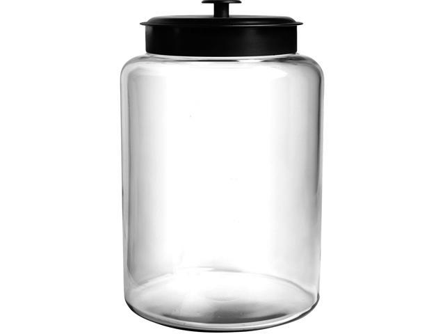 Anchor Hocking 98531 Glass Montana 2-Gallon Storage Jar with Black Metal Lid