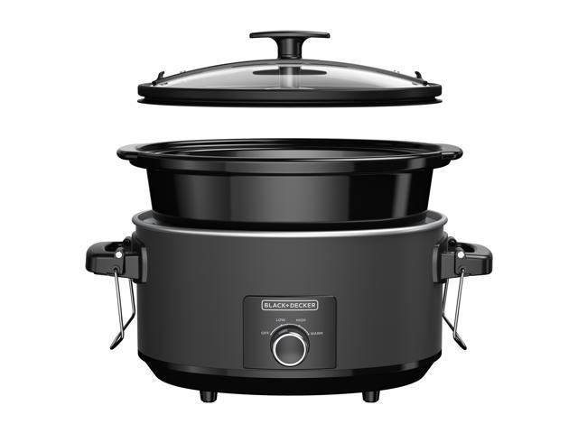 NeweggBusiness - Black & Decker SC5007D Slow Cooker Silver, Black