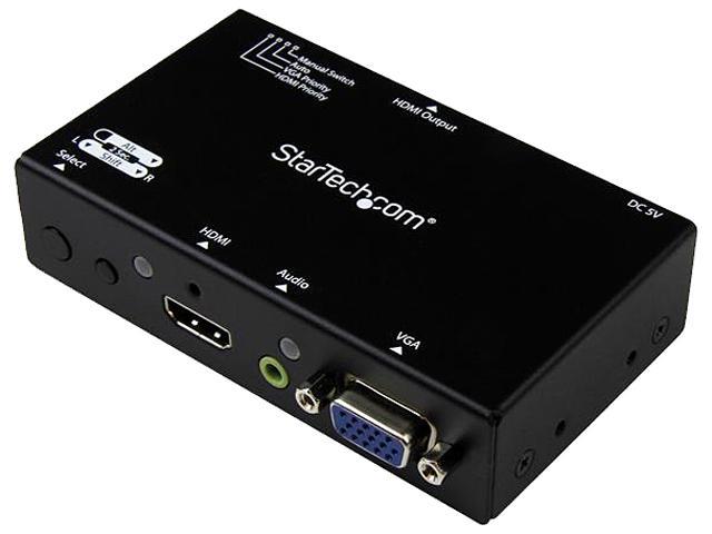 StarTech.com VS221VGA2HD 2x1 HDMI + VGA to HDMI Converter Switch w/ Automatic and Priority Switching - 1080p