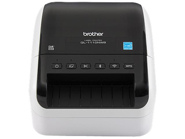 Brother QL-1110NWB 4" Wide Format, Professional Direct Thermal Label Printer, USB, USB Host, Bluetooth 2.1+EDR, Wireless (b/g/n), Ethernet, WirelessDirect, Auto Cutter - White/Black