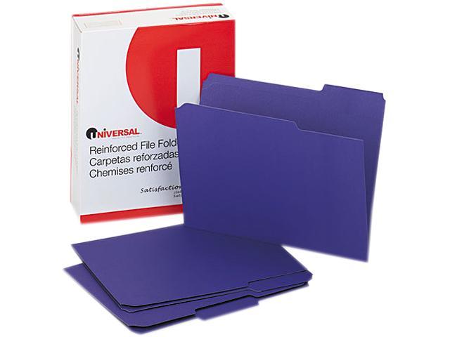UNIVERSAL Colored File Folders 1/3 Cut Assorted Two-Ply Top Tab Letter Violet 100/Box 16165