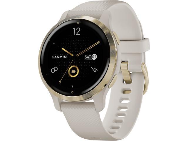 Garmin Venu 2S, Smaller-Sized GPS Smartwatch with Advanced Health Monitoring and Fitness Features, Rose Gold Bezel with White Case and Silicone Band, (010-02429-03)