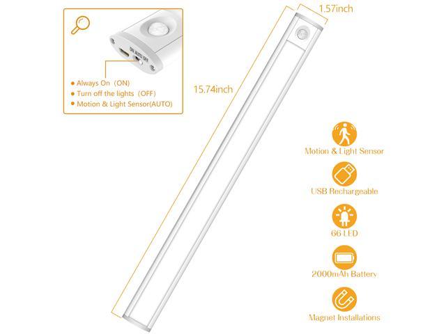 AUSPICE Motion Sensor Under Cabinet Lights USB Rechargeable Cupboard Light 