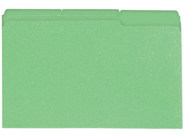 Photo 1 of UNIVERSAL File Folders 1/3 Cut One-Ply Tab Legal Bright Green/Light Green 100