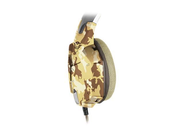 Trust Gxt 322d Carus Gaming Headset Desert Camo Mesh Padded With Flexible Microphone And Powerful Bass Newegg Com