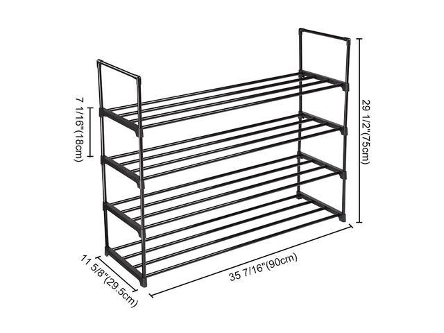 Yescom 4 Tier Metal Shoe Rack Shelf 16 Pairs Free Standing Storage Organizer  Holder Home Entryway