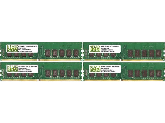 NEMIX RAM 128GB 4x32GB DDR4-3200 PC4-25600 2Rx8 ECC Unbuffered Memory - Newegg.com