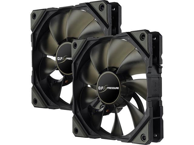 Enermax D.F.Pressure 120mm Dust Free Rotation Technology High Performance 2,200 RPM with 3 peak RPM options Case Fan Twin Pack, UCDFP12P-T