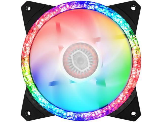 Cooler Master MasterFan MF120 Prismatic Addressable RGB 120mm Fan with Radiant Crystalline Lighting Effect - Crystallized Loop with Tri-Loop ARGB Lighting, 24+6 Individually controlled ARGB LEDs