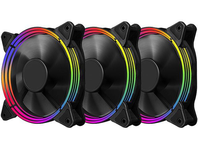 1STPLAYER Ultra Quiet 120mm RGB Case Fan Combo G3, 5V 3PIN Motherboard Sync, Remote Control 16.8 Million Colors 18 Addressable LED Beads, Hydraulic Bearing Quiet, High Performance Speed, 3 Pack