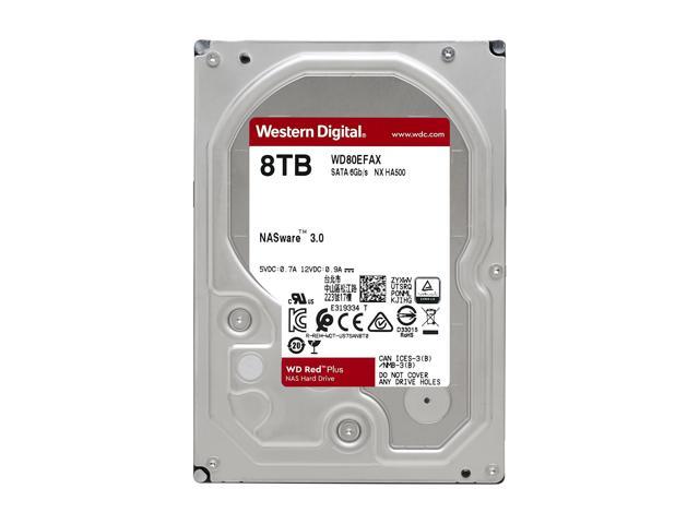 WD Red Plus 8TB NAS Hard Disk Drive - 5400 RPM Class SATA 6Gb/s, CMR, 256MB  Cache, 3.5 Inch - WD80EFAX