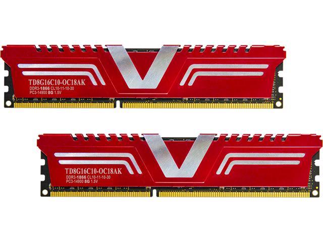 V-Color OC Series 16GB (2 x 8GB) DDR3 1866 (PC3 14900) Desktop Memory Model TD8G16C10-OC18AK