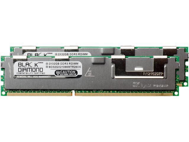 Black Diamond Memory 64GB (2 x 32GB) 240-Pin DDR3 SDRAM ECC Registered DDR3 1066 (PC3 8500) System Specific Memory Model BD32GX21066MTR26DE