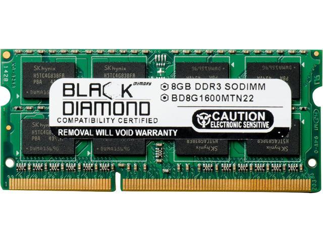 Black Diamond Memory 8GB 204-Pin DDR3 SO-DIMM DDR3 1600 (PC3 12800) Notebook Memory Model BD8G1600MTN22