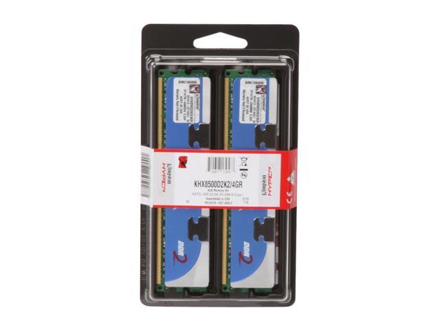 HyperX 4GB (2 x 2GB) DDR2 1066 (PC2 8500) Dual Channel Kit Desktop Memory Model KHX8500D2K2/4GR